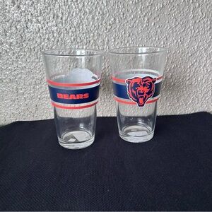 Chicago Bears NFL Logo Pint Glass Set of 2 - Blue and orange NWT